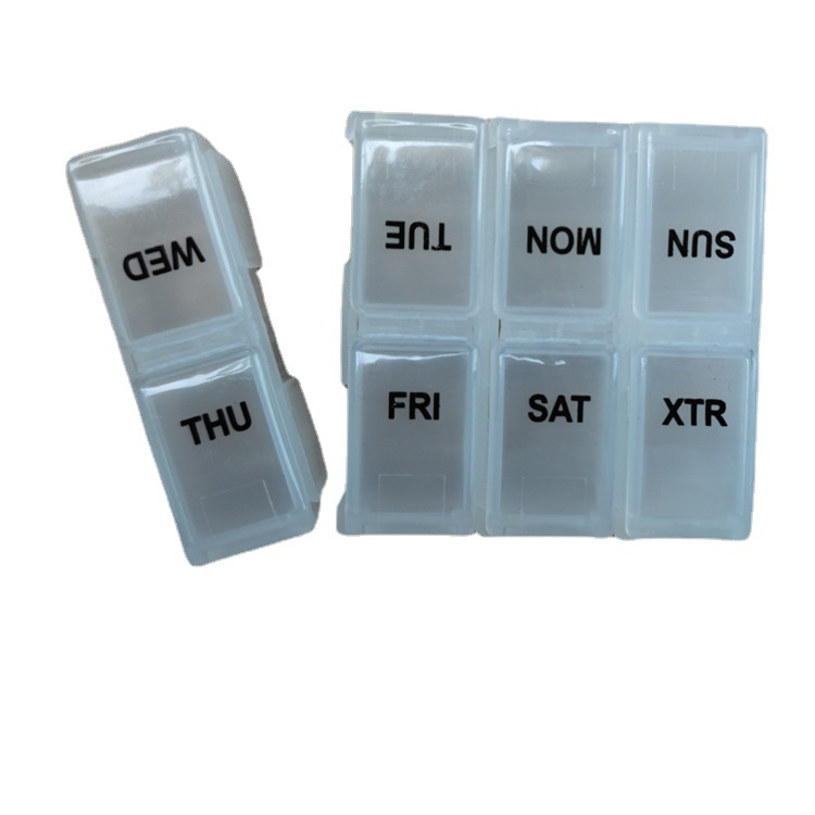 7&8-Compartment Plastic Pill Box - Weekly Pill Organizer